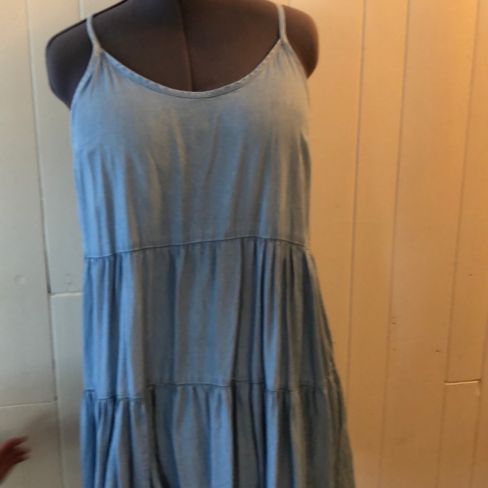 Tiered chambrays dress